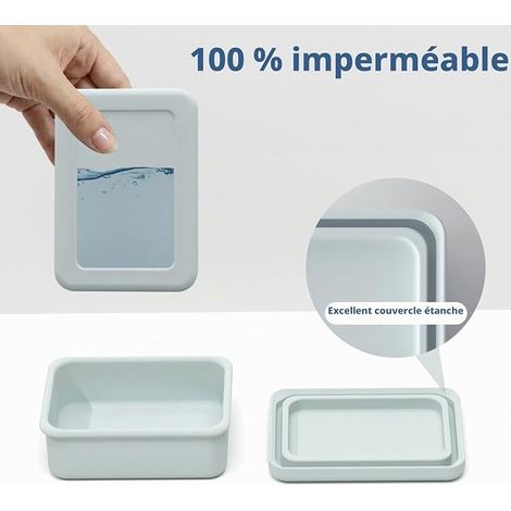 Silicone Boite Savon Voyage Couvercle Mesh Drainage, Gris (1/4)