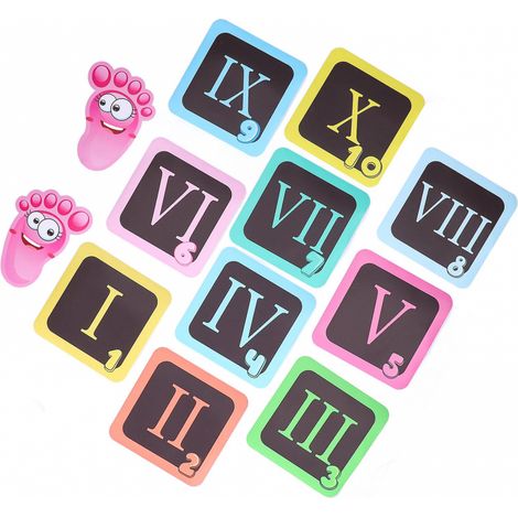 BEBUSINGOTO Lot de 12 autocollants de sol amovibles en PVC pour chambre d'enfant, jeu de grille numérique à faire soi-même (1/5)