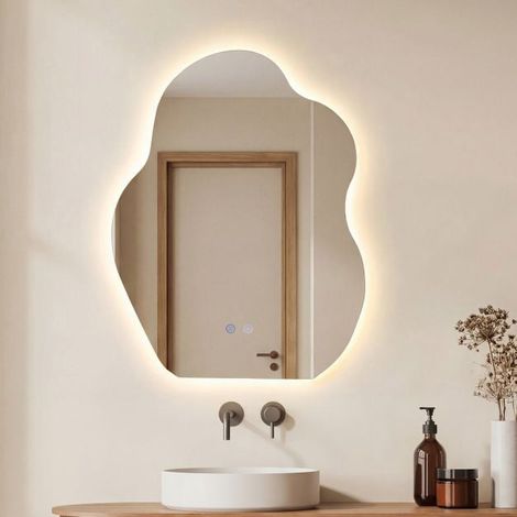 LED Bathroom Mirror, Asymmetrical, Anti-Fog, 70x50 cm (1/5)