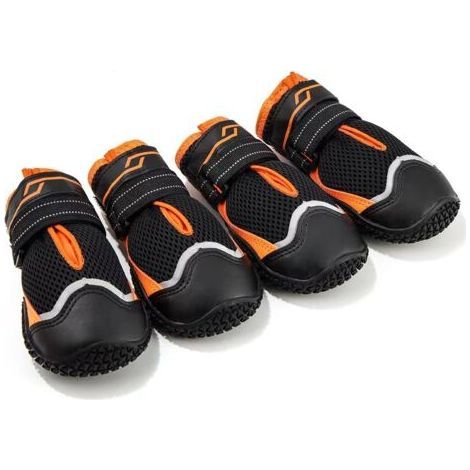Chaussures pour chien, protection des pattes, lot de 4 chaussures pour chien hydrofuges avec semelle antidérapante et fermeture velcro réfléchissante pour petits, moyens et grands chiens, sports de pl (1/5)