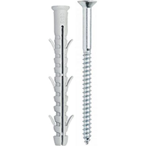 Tecfi 100 tasselli in nylon prolungato mm 10x80 con sei alette vite Tps a legno impronta a croce tipo Z (1/4)