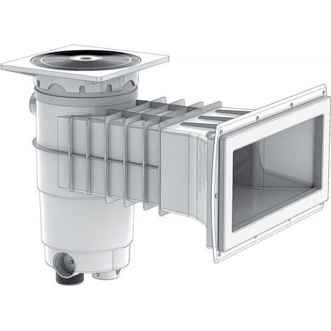 Weltico – Skimmer de piscine A400 pour panneaux et liners – Volume 25 à 80 m³ – ABS traité anti-UV – Sortie latérale et trop plein arrière 50mm