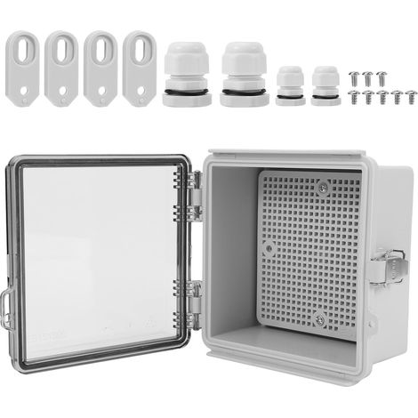 Coffret Electrique Etanche Exterieur en ABS, 3mm Boîte de Jonction, IP67 avec Porte Transparente, avec Joint d'Étanchéité Intégré Résistant, Idéal pour Irrigation, Piscine et Projets DIY (1/5)