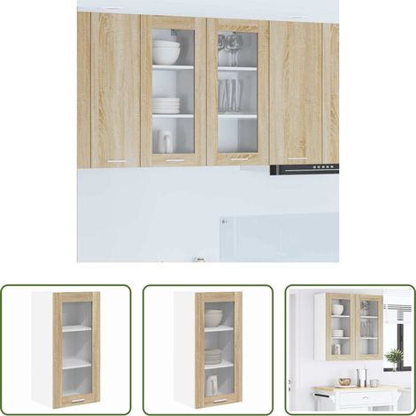 vidaXL Hängeschrank - Hängeschrank mit Tür Sonoma-Eiche 40 x 31 x 80 cm Holzwerkstoff (1/5)