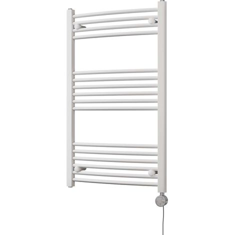 Zennor - White Electric Towel Rail H1000mm x W600mm Curved 500w Thermostatic (1/3)