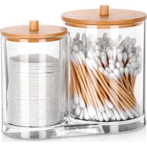 Pojemnik à cosmétiques - Vilde - Acrylique - Bambou - Transparent (1/4)