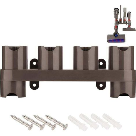 Soporte de pared para aspiradoras inalámbricas Dyson V15, V7, V8, V10, V11, SV10, SV11, base de carga, almacenamiento para cepillos y accesorios (6 compartimentos) - Crezuo (1/3)