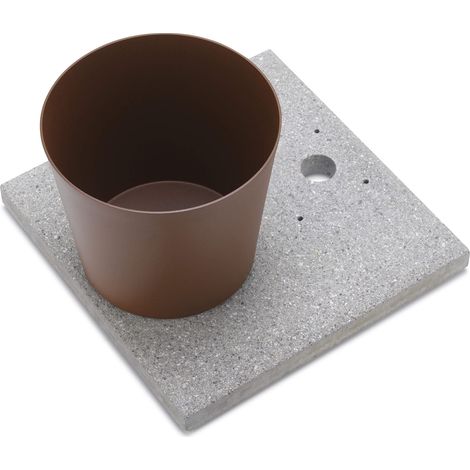 Base con Vaschetta per Fontane con Ghiera Grande 40x40x5 cm in Cemento Belfer 42/BSE/3 Ruggine (1/4)