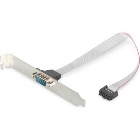Serieller Anschluss DIGITUS Steckplatzhalter - Adapterkabel - IDC 10-polig auf D-Sub 9 - Stecker auf Stecker - Flachkabel.