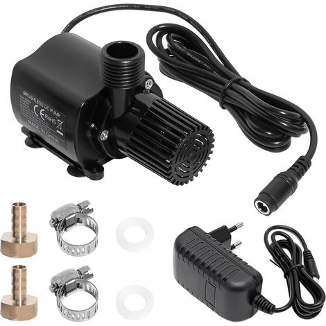 Pompe à eau 12 V avec réglage de la vitesse - Pompe submersible - Petite pompe à eau submersible avec adaptateur secteur - Pompe à eau submersible pour aquarium, fontaine, piscine, système de (1/5)