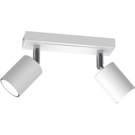 Rampe 2 spots orientables blanc/chrome GU10 Luminex
