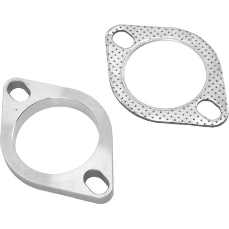 Kit di raccordo flangiato universale in acciaio inox per scarico, 2 bulloni, 2,5 pollici, per downpipe e collettori cat-back, 2 pezzi (1/5)
