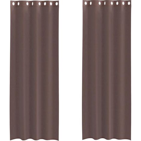 Maison Exclusive - Voile Vorhänge mit Ösen 2 Stk. Braun 140x300 c