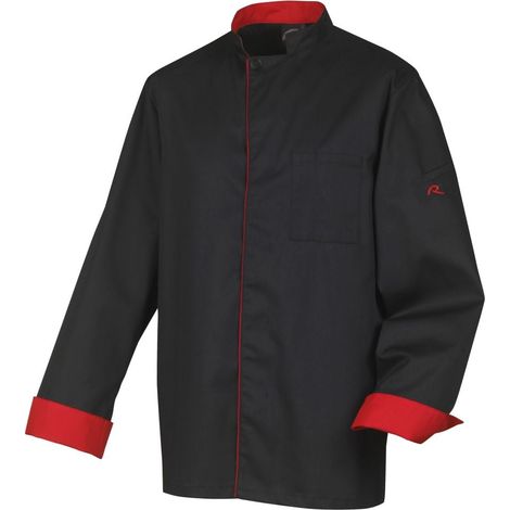 Giacca da cucina unisex a maniche lunghe Robur Boko Nero S