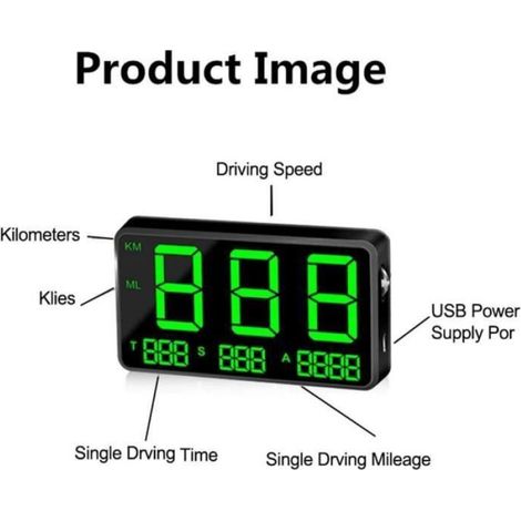 C80 Digital Car GPS Compteur de vitesse KM/H MPH pour vélo moto voiture (1/4)