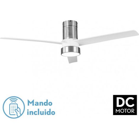 Ventilatore da soffitto DC Teo 24W Nichel 3 Pale Bianche (1/4)
