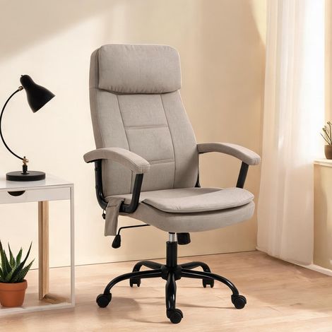 Chaise de bureau beige en polyester 63 x 70 x 121 cm (1/5)