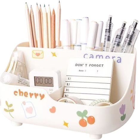 Organizador De Escritorio 5 Compartimentos - Contenedor Para Material Escolar - Ideal Para Estudiantes Y Oficina - 1 Unidad (1/5)