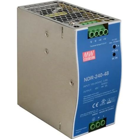 MEAN WELL DIN RAIL SWITCHING POWER SUPPLY NDR-240-48 48V/240W/5A (1/4)