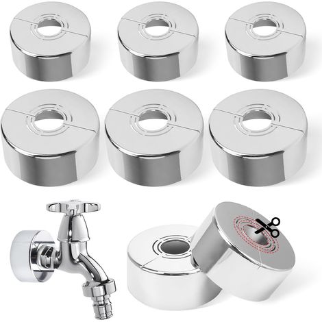 6-teiliges Set: Duscharmatur-Rosette, Wasserhahn-Rosette, abnehmbare Heizkörper-Rosette, Heizkörperabdeckung, Heizkörperrohrabdeckung, geeignet für Wasserhähne und Heizkörperrohre mit 20 mm / 25 mm /