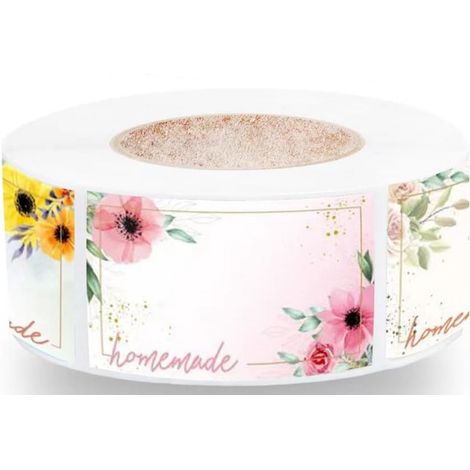 500 étiquettes autocollantes - Étiquettes de fermeture - Étiquettes pour emballage cadeau - Étiquettes alimentaires - Étiquettes pour enveloppes - Autocollantes - 3 x 5 cm - Couleur - Inscriptibles - (1/5)