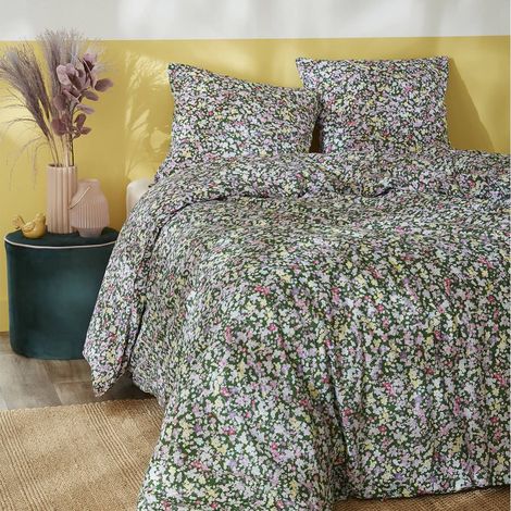 ISIA - Parure de Lit Imprimé Floral Housse de Couette 140x200cm + 1 Taie d'Oreiller (1/5)