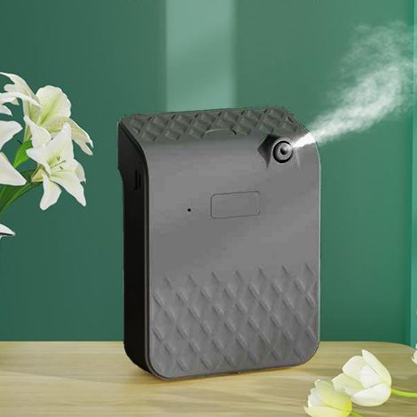 Difusor de aromaterapia automático AB 103 negro con depósito de 140 ml para dormitorio, spa, sauna, sala de estar – Alimentación dual mediante USB/pilas, 4 programas, difusión inteligente, montaje en  (1/5)