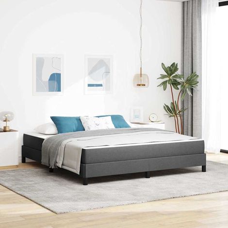 Boxspringbett mit Matratze Dunkelgrau 180 x 200 cm Stoff