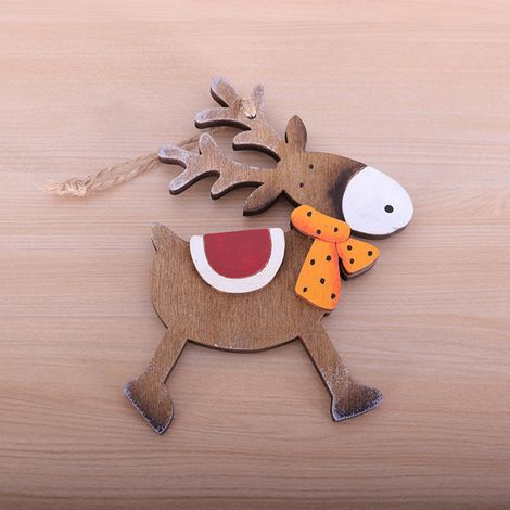 Pendentif Cerf En Bois - Décoration Arbre De Noël - Idéal Pour Intérieur Extérieur - Lot De 1 Pièce (1/3)