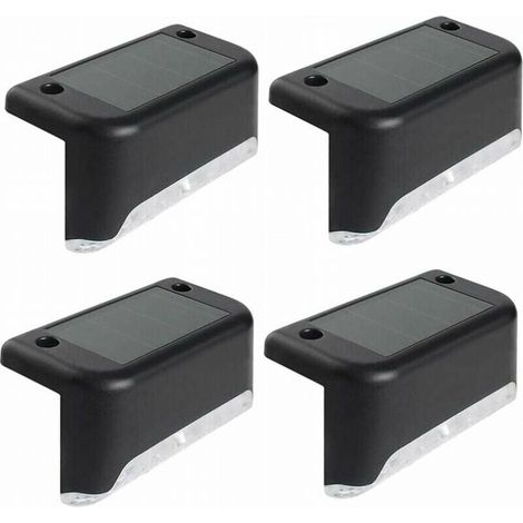 Lampes de jardin solaires, lampes de terrasse LED étanches, éclairage extérieur solaire - Lot de 4