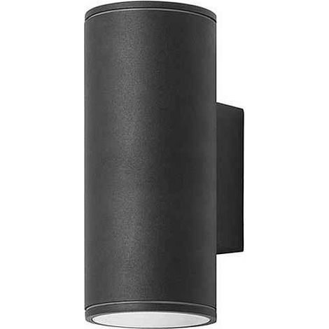Forlight Orion - Aplique de Pared Exterior LED 13.1W y 1135lm con Luz Cálida 3000K. Diámetro 9cm. Estructura de Aluminio. Uso Exterior IP54. Color Negro