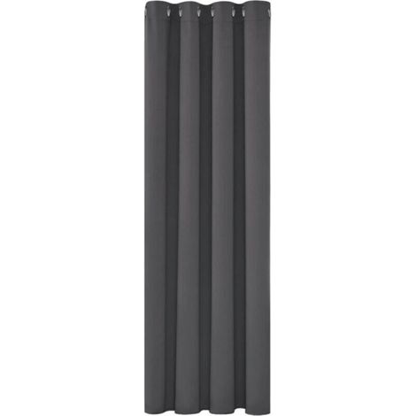 Rideau occultant thermique 150x200 cm – Isolant contre le froid – Design moderne à œillets – Gris foncé – 1 pièce