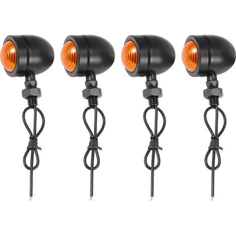 Lot de 4 feux de signalisation noirs pour Honda Fatboy Chopper Bobber Suzuki (1/5)