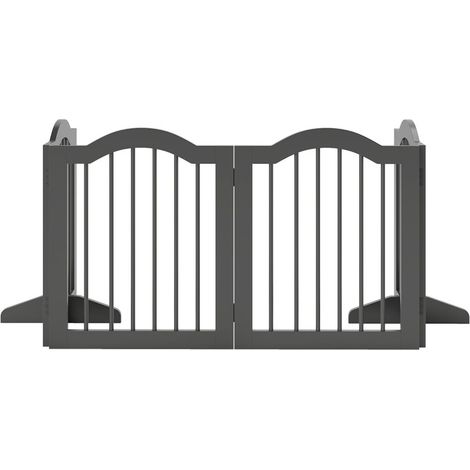 Barrière pour chiens autoportante pliable à 4 panneaux avec pieds stabilisateurs, dimensions 208×29,5×61 cm, couleur noire (1/5)