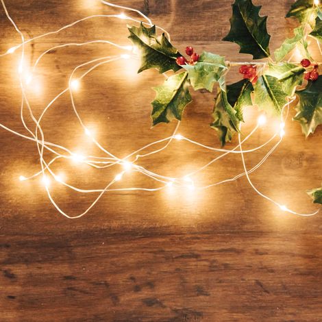 10m LED Lichterkette Outdoor Indoor USB Kupferdraht Weihnachtsdeko, warmweiß