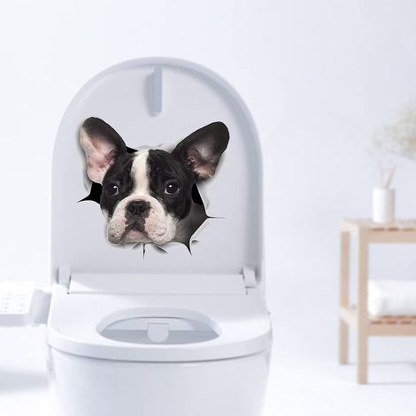 Autocollant de Couvercle de Toilette Stickers abattant WC(Chien B) (1/5)
