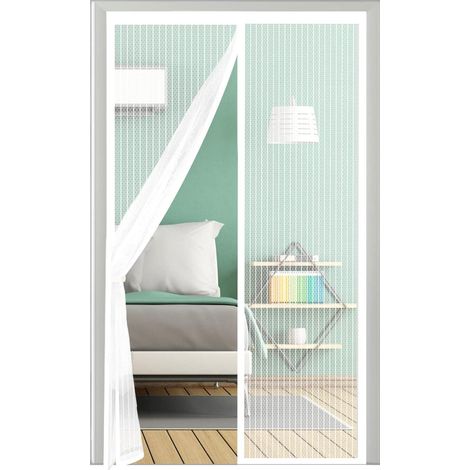 Moustiquaire Aimantée 80x210cm,Moustiquaire Porte Fenetre Blanc Sans Perçage Moustiquaire Magnetique,Ldéal Pour Les Portes De Balcon Les Caves Les Patios (1/4)