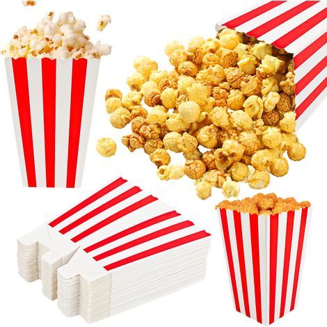 60 PCS Popcon Box, Popcon Boîtes, Pot Popcon, Sacs Popcon, Boîtes à Popcon, Sacs à Popcon, Boîtes de Nouitue de Seau de Pop Con à ayues Caées éto pou Cinéma,Fête,Aoiées,Annivesaies (1/3)