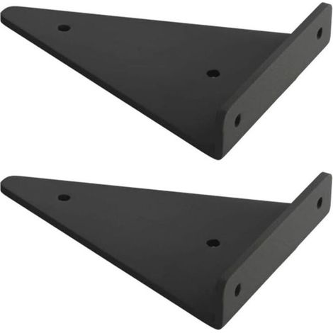 Un set di due staffe per treppiede in metallo nero, di dimensioni 28 x 17 cm, con elementi di fissaggio multifunzione a scomparsa. (1/4)