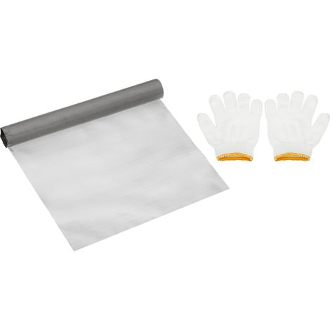 Maille en Acier Inoxydable 304 de 350 Mailles, Tissée, de 40"L x 16"W, avec Gants, pour Filtre de Ventilation d'Air, Couverture de Sécurité de Fenêtre, Clôture pour Animaux (1/5)