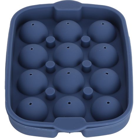 Moule à Glaçons Silicone 12 Cavités Boules de Glace 30mm pour Cocktails Bar Maison Fête DIY Bleu Foncé