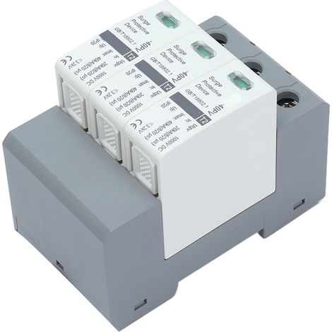 Dispositif de protection contre les surtensions triphasé pour systèmes d'alimentation CC 20-40 kA 1000 V CC (1/5)