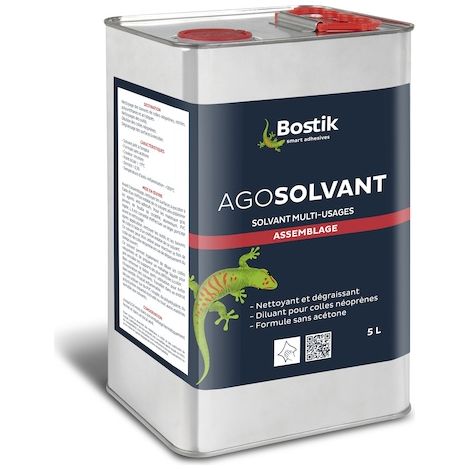 Bostik – Diluant nettoyant colle néoprène – Solvant prêt à l’emploi sans acétone – Bidon 5L – Pour nettoyage de colles nitriles et polyuréthanes