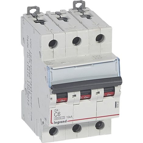 Disjoncteur modulaire tripolaire Legrand DX³ 6A courbe C (1/3)