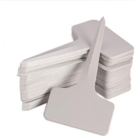100 Pcs 6 x10cm-étiquettes de type T en plastique blanc pour plantes étiquettes de jardin pour pépinière (1/5)