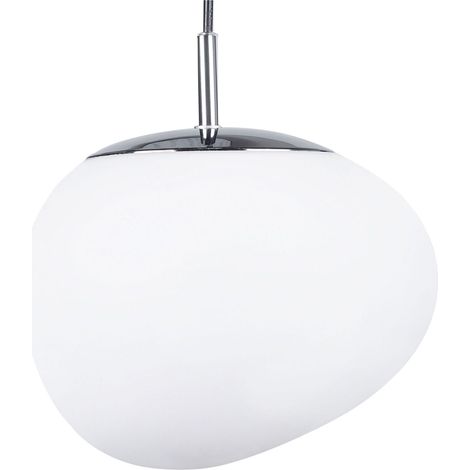 Pendant Lamp White Glass Silver Elements Irregular Shape 1 Light Modern LIFFEL