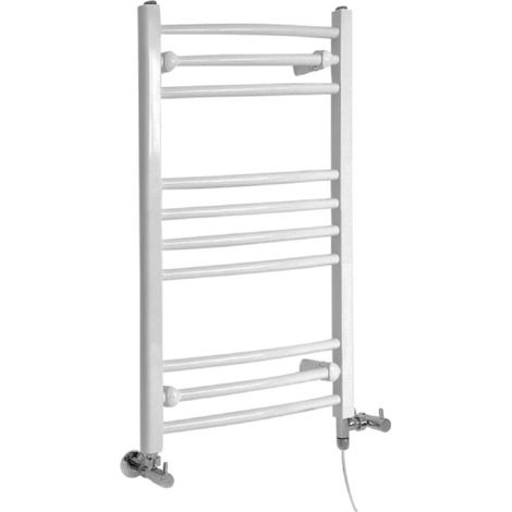 Hudson Reed Ive - Sèche-Serviettes Design Mixte Moderne Incurvé - Blanc - 80 cm x 49.8 cm