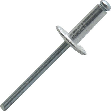 Rivets standards tête large aluminium/acier ASL Ø4,8x16mm - Lot de 6 blister de 25