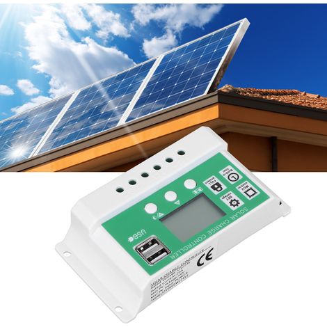 Régulateur Solaire PWM 20A 12V/24V avec LCD Auto-Focusing Tracking Charging, ABS 13.5x7x3.2cm Inclus, Open/AGM/GEL Batteries (1/5)