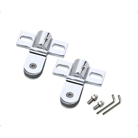 2 pièces Charnières Pivotantes Bidirectionnelles pour Porte de Verre Kit de Réparation Alliage Inoxydable Pinces Supérieures et Inférieures Robustes pour Portes de Vitrines et
